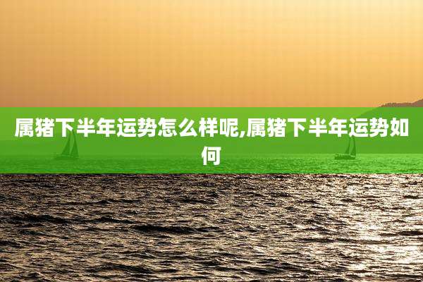 属猪下半年运势怎么样呢,属猪下半年运势如何