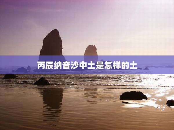 丙辰纳音沙中土是怎样的土