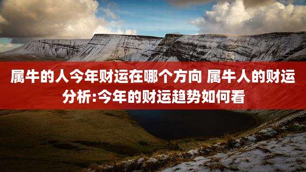 属牛的人今年财运在哪个方向 属牛人的财运分析:今年的财运趋势如何看