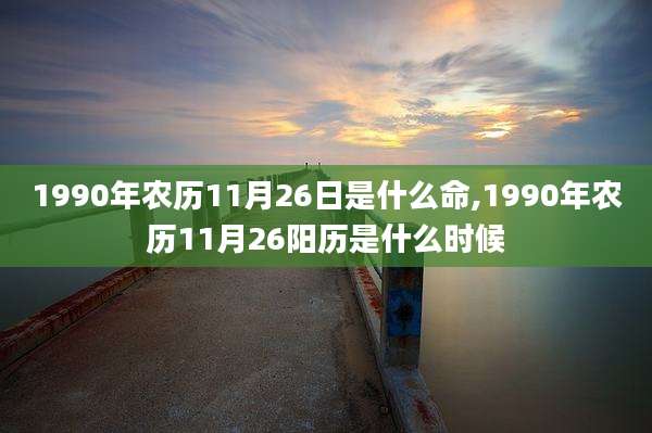 1990年农历11月26日是什么命,1990年农历11月26阳历是什么时候
