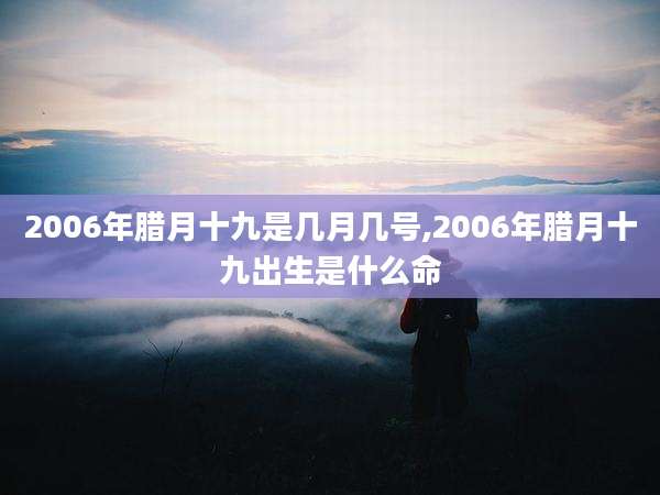 2006年腊月十九是几月几号,2006年腊月十九出生是什么命