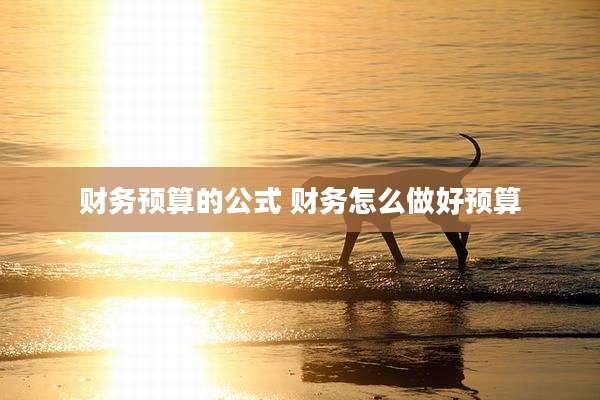财务预算的公式 财务怎么做好预算