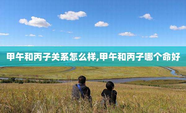 甲午和丙子关系怎么样,甲午和丙子哪个命好