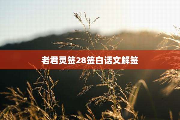 老君灵签28签白话文解签