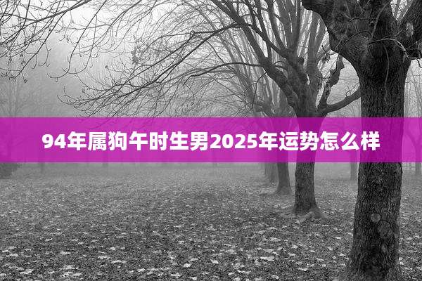94年属狗午时生男2025年运势怎么样