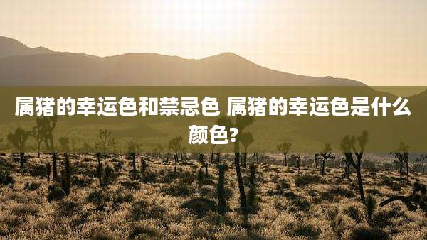 属猪的幸运色和禁忌色 属猪的幸运色是什么颜色?