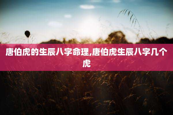 唐伯虎的生辰八字命理,唐伯虎生辰八字几个虎