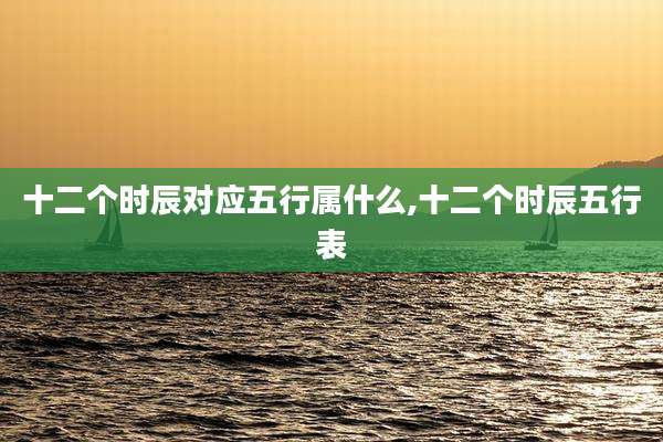 十二个时辰对应五行属什么,十二个时辰五行表