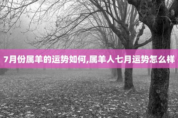 7月份属羊的运势如何,属羊人七月运势怎么样