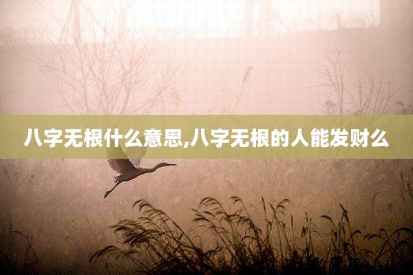 八字无根什么意思,八字无根的人能发财么