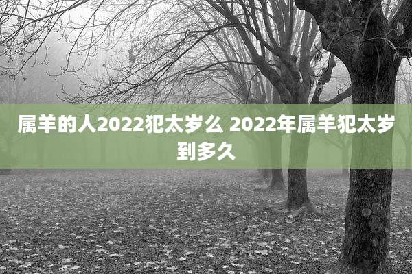属羊的人2022犯太岁么 2022年属羊犯太岁到多久