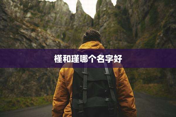 槿和瑾哪个名字好