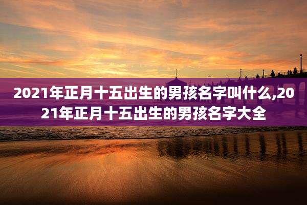 2021年正月十五出生的男孩名字叫什么,2021年正月十五出生的男孩名字大全