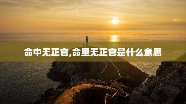 命中无正官,命里无正官是什么意思