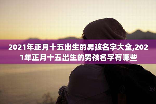 2021年正月十五出生的男孩名字大全,2021年正月十五出生的男孩名字有哪些