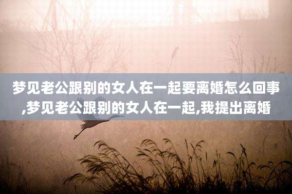 梦见老公跟别的女人在一起要离婚怎么回事,梦见老公跟别的女人在一起,我提出离婚