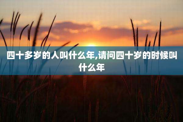四十多岁的人叫什么年,请问四十岁的时候叫什么年