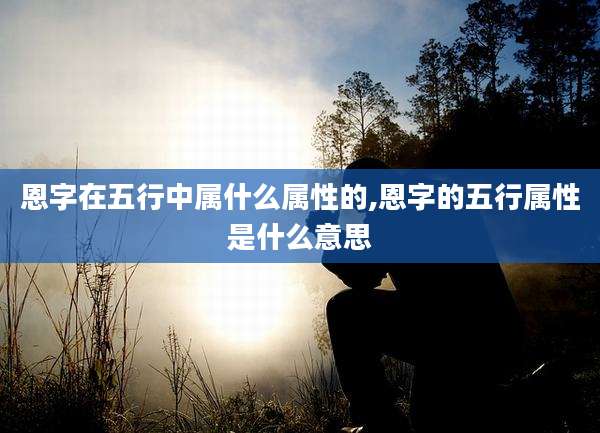 恩字在五行中属什么属性的,恩字的五行属性是什么意思