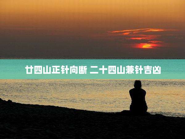 廿四山正针向断 二十四山兼针吉凶