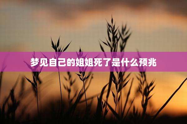 梦见自己的姐姐死了是什么预兆