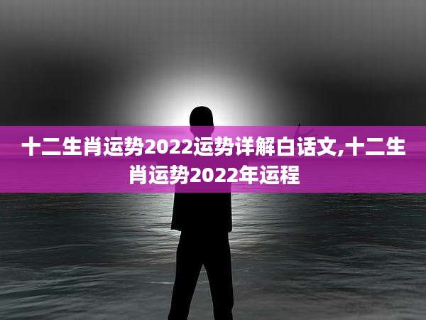 十二生肖运势2022运势详解白话文,十二生肖运势2022年运程