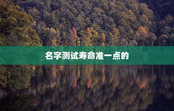 名字测试寿命准一点的