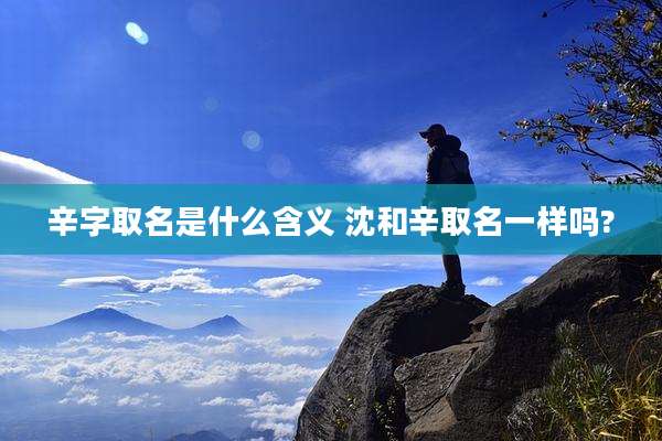 辛字取名是什么含义 沈和辛取名一样吗?