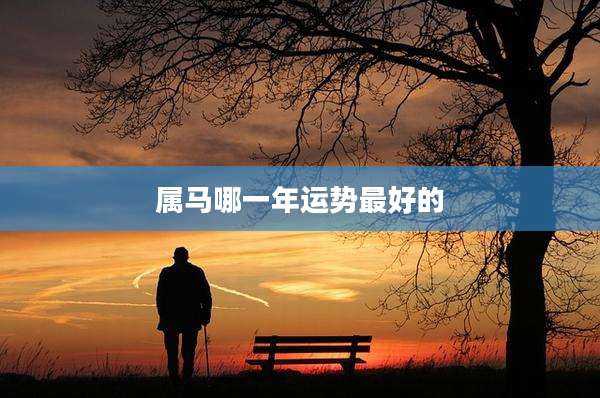 属马哪一年运势最好的