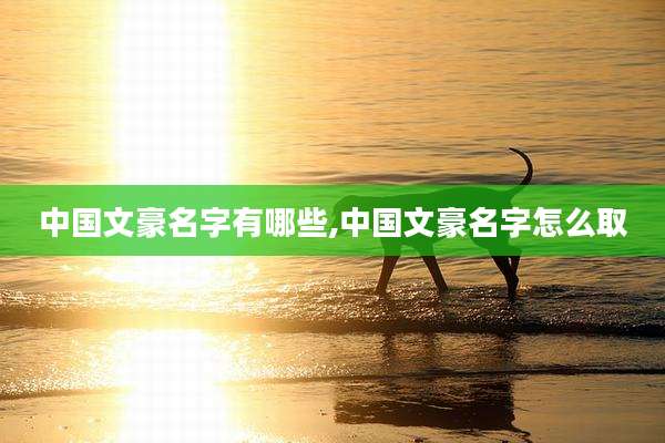 中国文豪名字有哪些,中国文豪名字怎么取