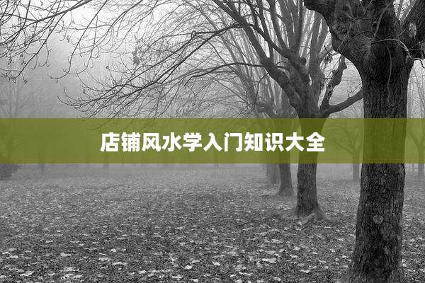 店铺风水学入门知识大全