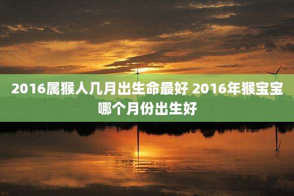 2016属猴人几月出生命最好 2016年猴宝宝哪个月份出生好