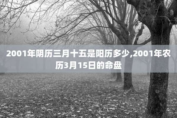2001年阴历三月十五是阳历多少,2001年农历3月15日的命盘
