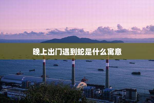 晚上出门遇到蛇是什么寓意