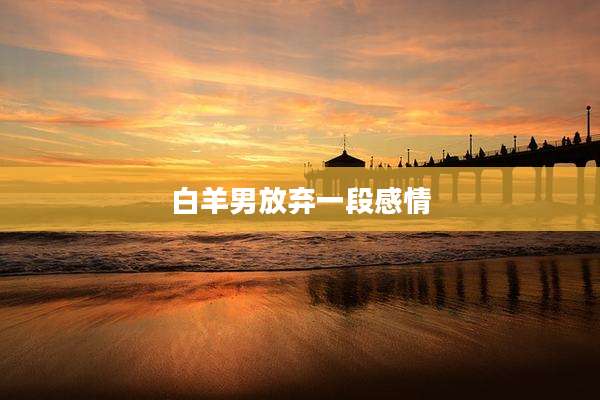 白羊男放弃一段感情