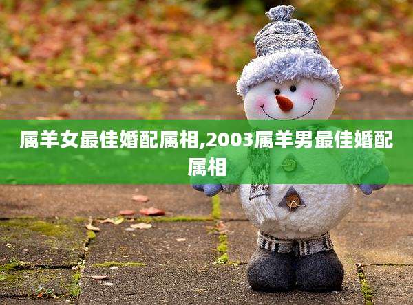 属羊女最佳婚配属相,2003属羊男最佳婚配属相