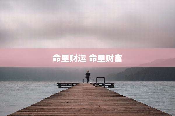 命里财运 命里财富
