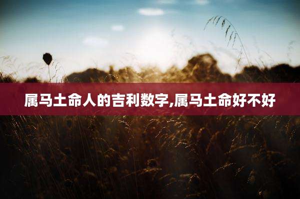 属马土命人的吉利数字,属马土命好不好