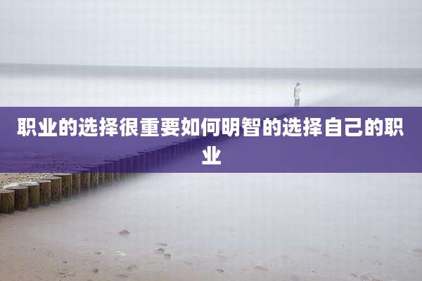 职业的选择很重要如何明智的选择自己的职业