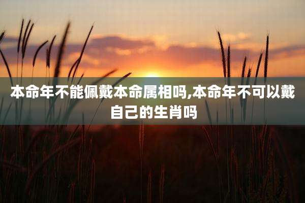 本命年不能佩戴本命属相吗,本命年不可以戴自己的生肖吗