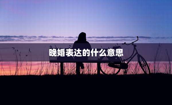 晚婚表达的什么意思