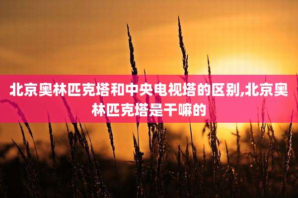北京奥林匹克塔和中央电视塔的区别,北京奥林匹克塔是干嘛的