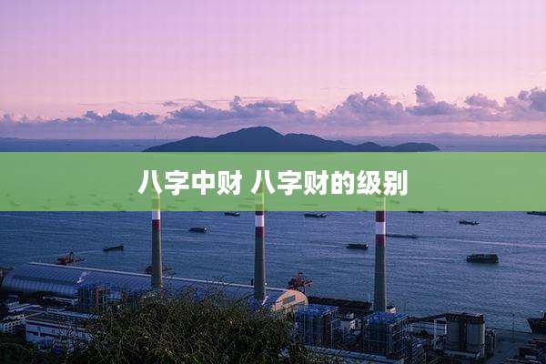八字中财 八字财的级别