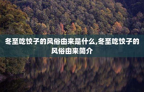 冬至吃饺子的风俗由来是什么,冬至吃饺子的风俗由来简介