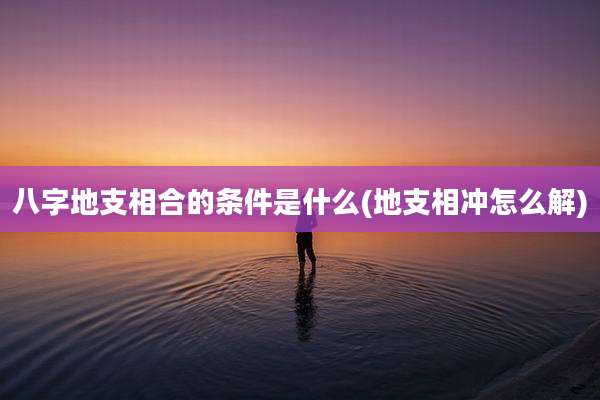 八字地支相合的条件是什么(地支相冲怎么解)