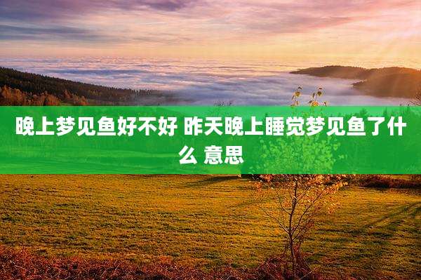 晚上梦见鱼好不好 昨天晚上睡觉梦见鱼了什么 意思