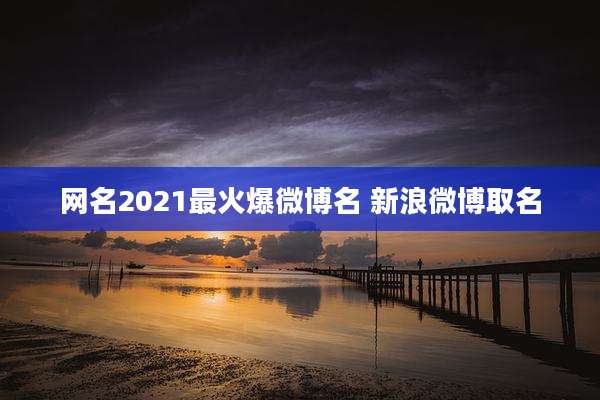 网名2021最火爆微博名 新浪微博取名