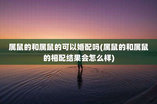 属鼠的和属鼠的可以婚配吗(属鼠的和属鼠的相配结果会怎么样)