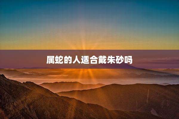 属蛇的人适合戴朱砂吗