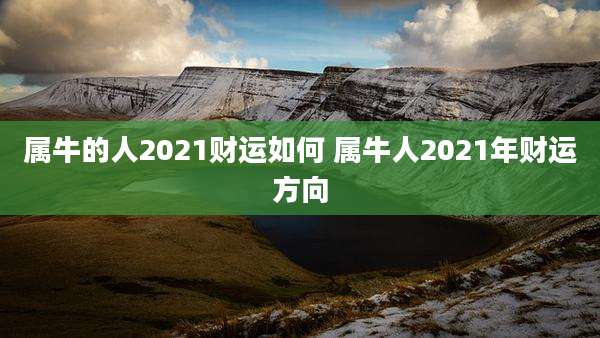 属牛的人2021财运如何 属牛人2021年财运方向