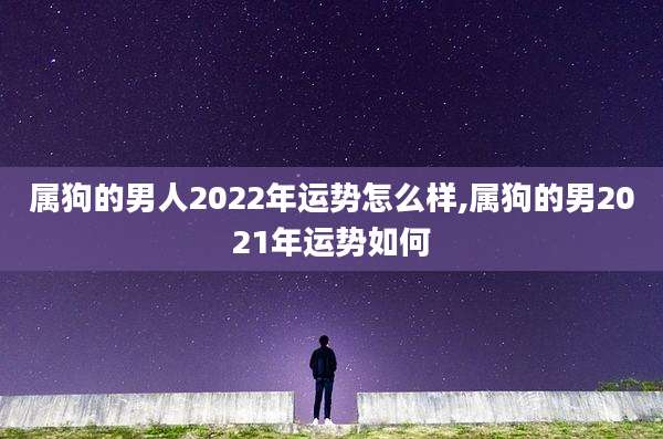 属狗的男人2022年运势怎么样,属狗的男2021年运势如何